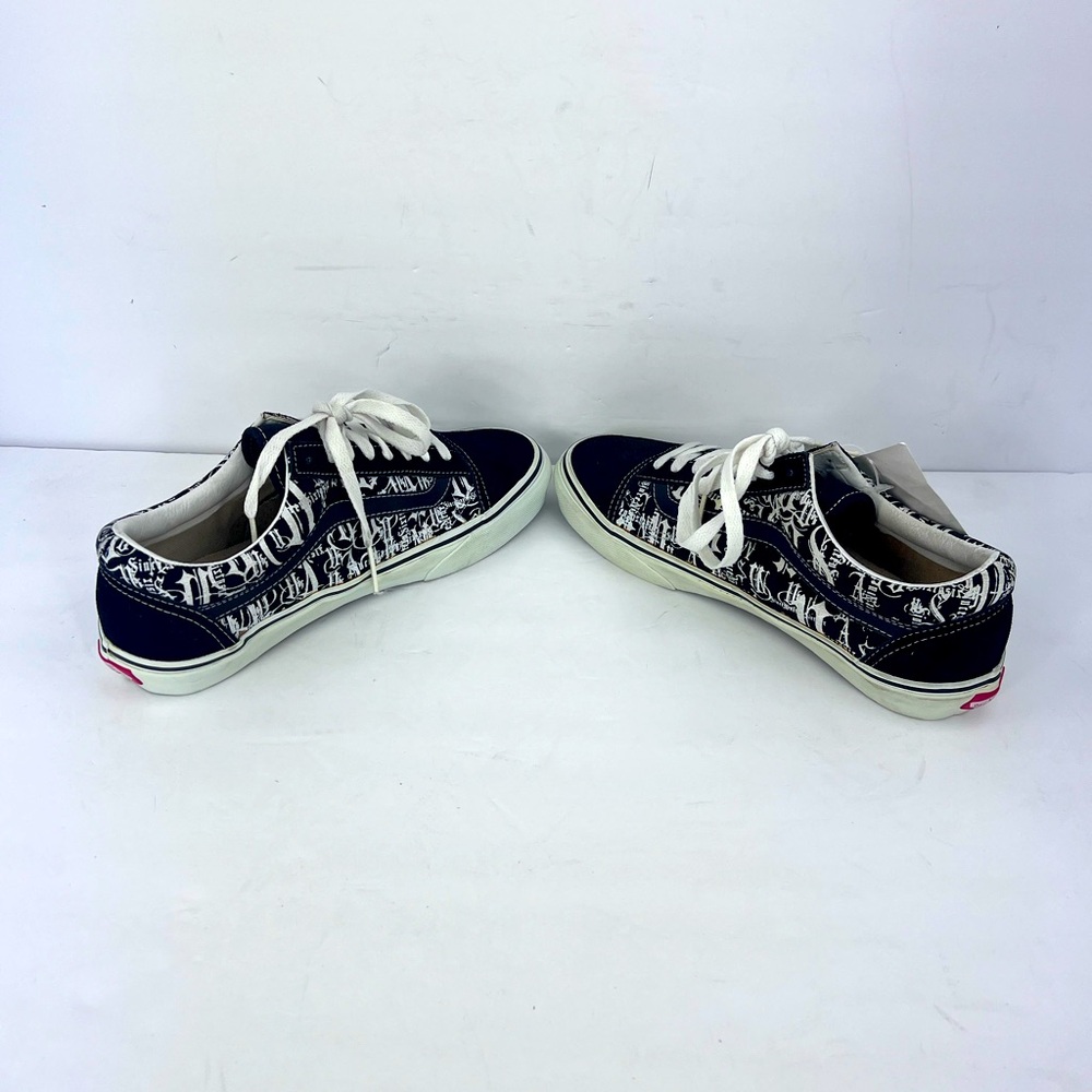 VANS OLD SKOOL LOW TOP NEWSPAPER WRITING COLOR BLOCK SHOES, MENS 8, WOMEN’S 9.5 - Picture 8 of 15